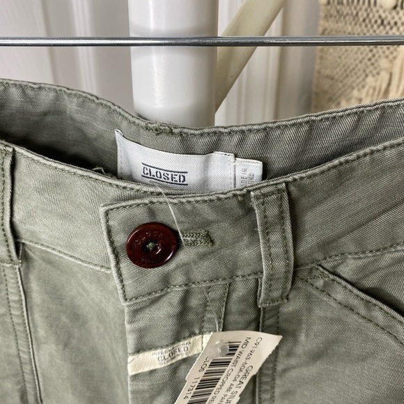 NWT CLOSED Abe Pants In Green MID WAIST CROPPED RELAXED - Picture 7 of 10